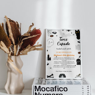 Time Capsule Halloween ghost baby shower game P Poster