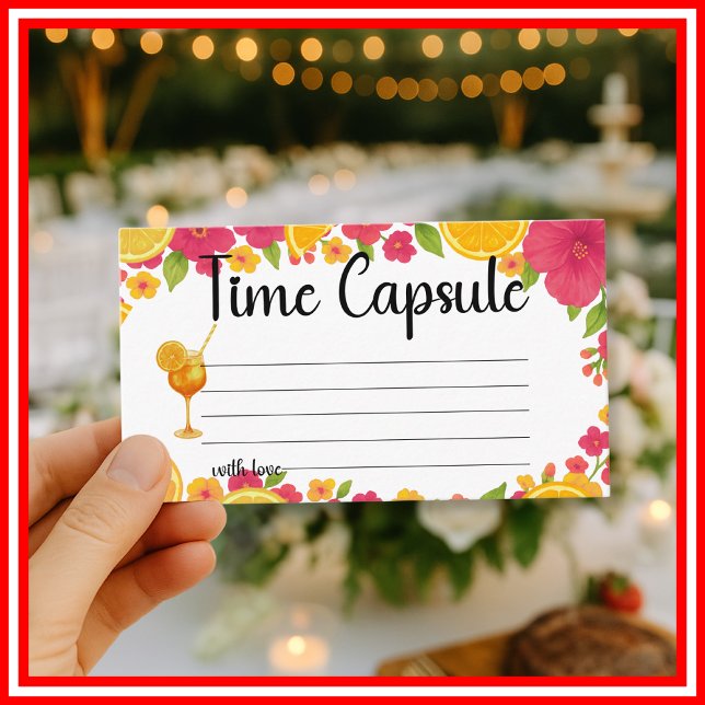 Time Capsule Love at First Spritz Bridal Shower Enclosure Card (Creator Uploaded)