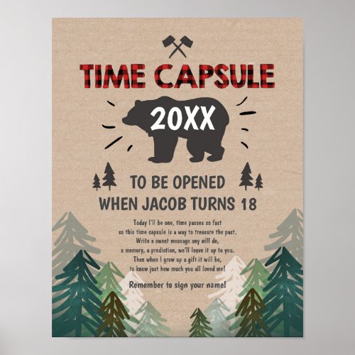 Time Capsule Lumberjack Trees Wild One Poster