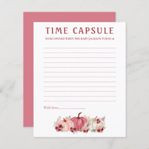 Time capsule Marsala Pumpkins Baby Shower Game