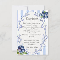 Time Capsule Poem Blueberry Keepsake Card