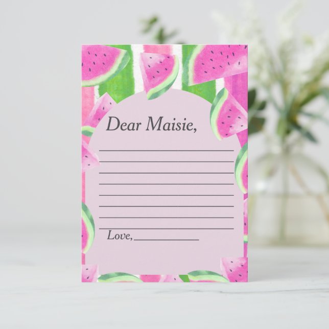 Time Capsule Poem  Pink Watermelon  Response card (Standing Front)