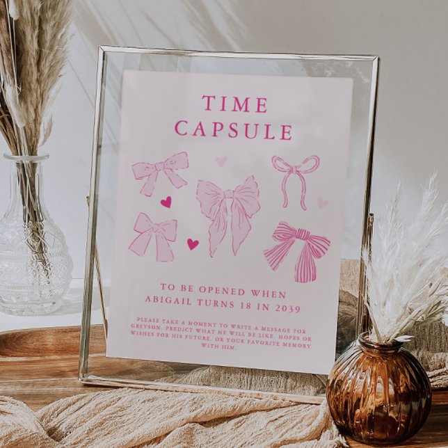 Time Capsule Sign Coquette Bow Birthday Party (Creator Uploaded)