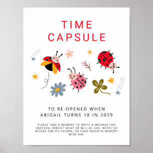Time Capsule Sign Ladybug Birthday Party