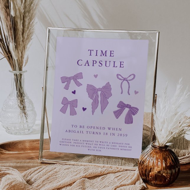 Time Capsule Sign Purple Coquette Bow Birthday (Creator Uploaded)