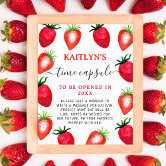 Strawberry Party Sign Decor, Party Table Sign