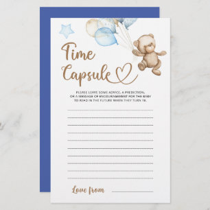 Time Capsule Teddy Bear Baby Shower
