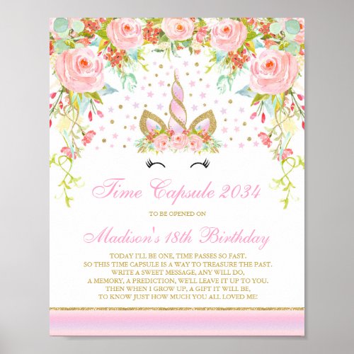 Time Capsule Unicorn Time Capsule Baby Guest Book