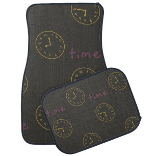 Time Clocks Car Floor Mat