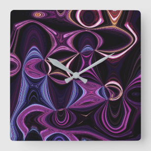 Time Distortion Sci-Fi Square Wall Clock
