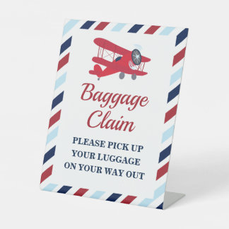 Time Flies Airplane Birthday Baggage Claim Sign