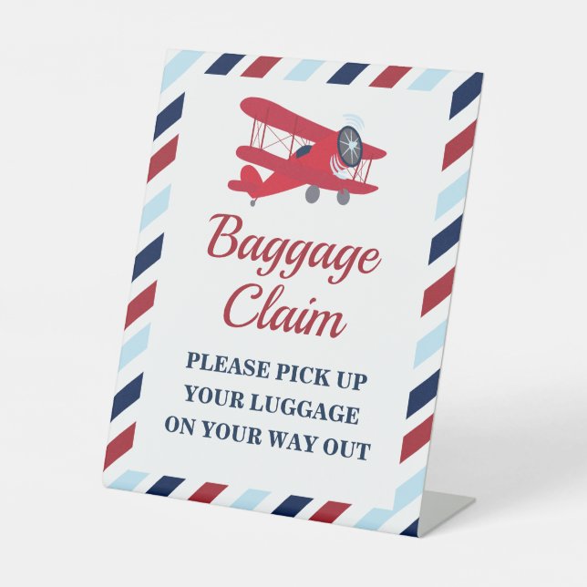 Time Flies Airplane Birthday Baggage Claim Sign (Front)