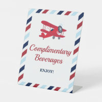 Time Flies Airplane Birthday Beverages Sign