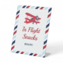 Time Flies Airplane Birthday In Flight Snacks Pedestal Sign