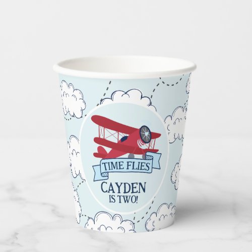 Time Flies Airplane Birthday Paper Cups