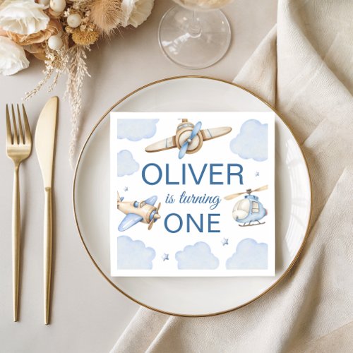Time Flies Airplane Birthday Party Napkins