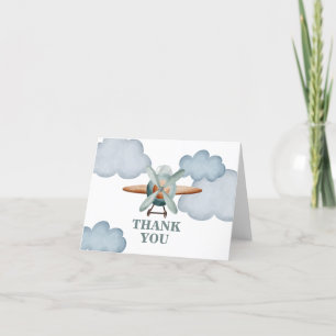Time Flies Airplane Birthday thank you Card