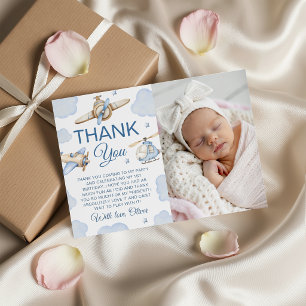 Time Flies Airplane Photo Thank You Card