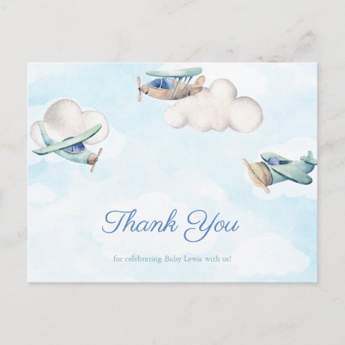 Time Flies Aviation Toy Airplanes Thank You Postcard