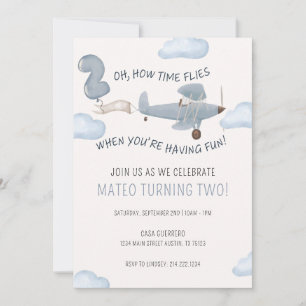 TIME FLIES BIRTHDAY INVITATION