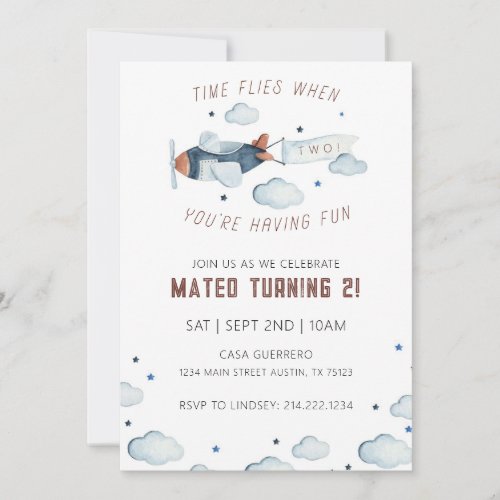 TIME FLIES BIRTHDAY INVITATION