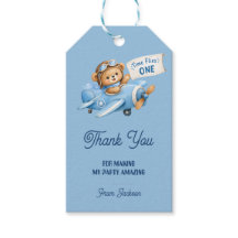 Time Flies BLUE Airplane Teddy Bear 1st Birthday
