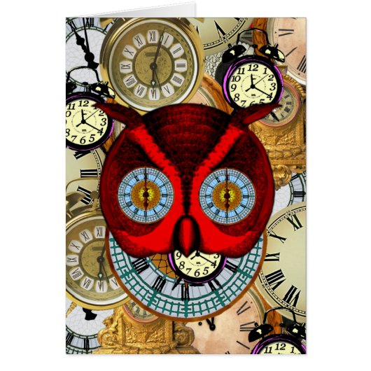 Time Flies Clocks Blank Card (Front)