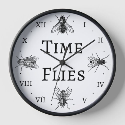 Time Flies Ironic Wall Clock