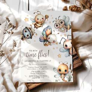 Time Flies Kids Birthday Party Invitation