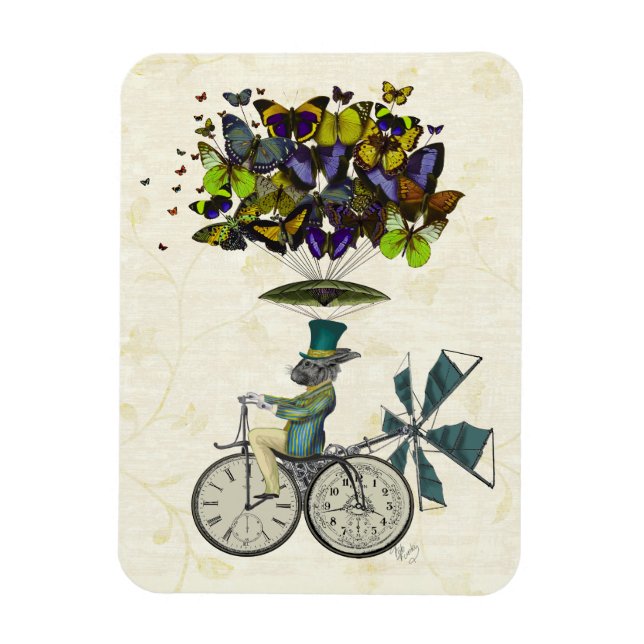 Time Flies Rabbit 3 Magnet (Vertical)