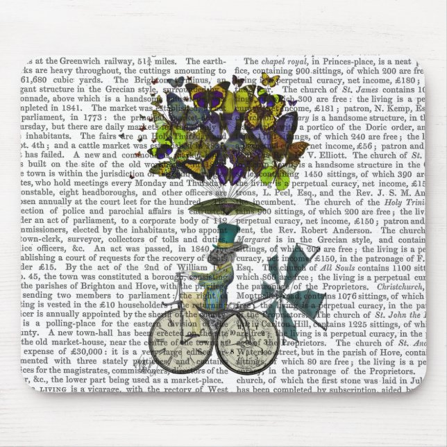 Time Flies Rabbit Mouse Pad (Front)