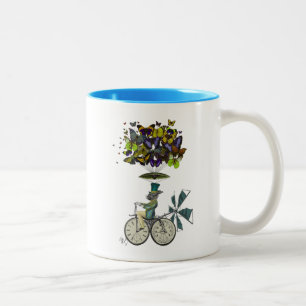 Time Flies Rabbit Two-Tone Coffee Mug
