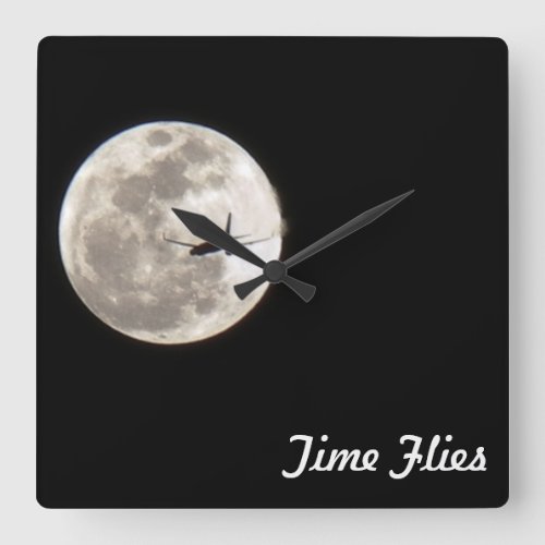 Time Flies WALL CLOCK CUSTOMIZE IT Square Wall Clock