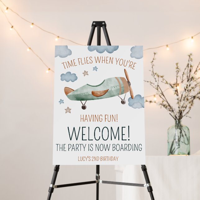 Time Flies When You're Having Fun Birthday Welcome Foam Board (In Situ (Stand))