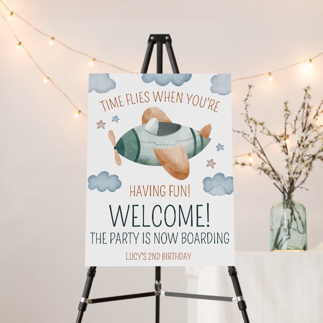 Time Flies When You're Having Fun Birthday Welcome Foam Board (In Situ (Stand))