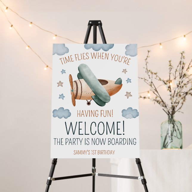 Time Flies When You're Having Fun Birthday Welcome Foam Board (In Situ (Stand))