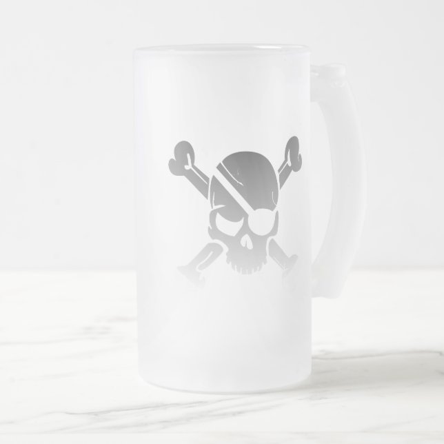Time Flies when you're Having RUM Frosted Glass Beer Mug (Front Right)