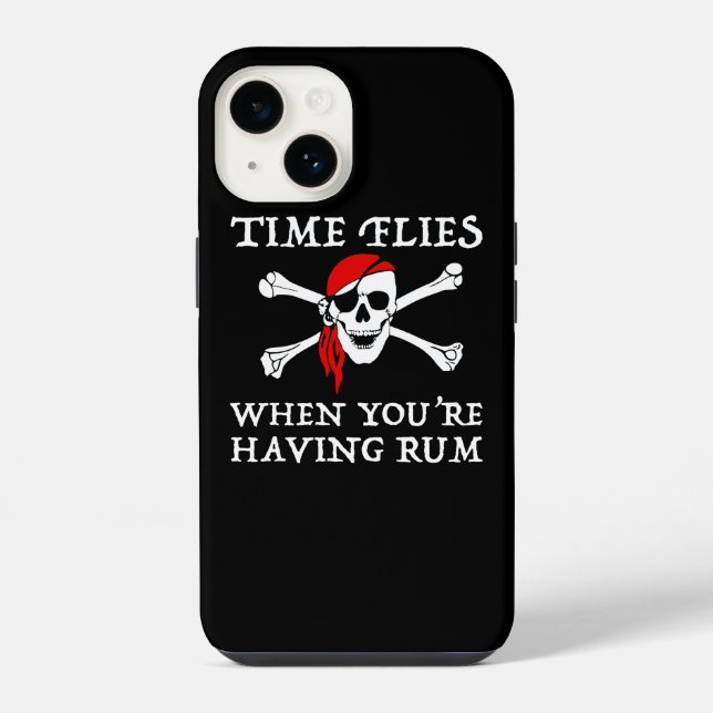 Time Flies When You're Having Rum Iphone Case (Back)
