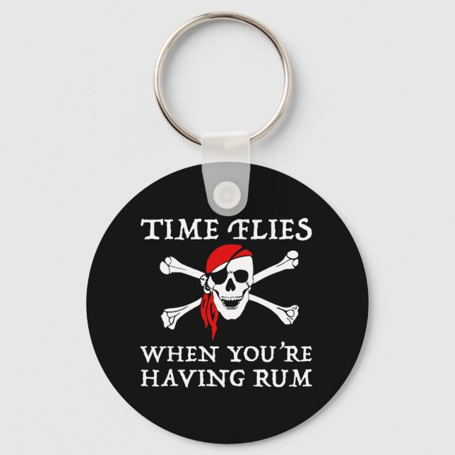 Time Flies When You're Having Rum Keychain (Front)