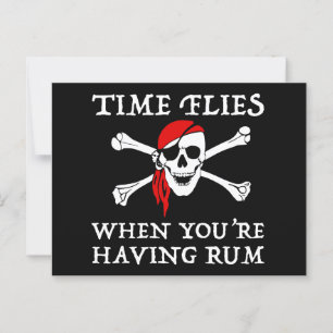 Time Flies When You're Having Rum Postcard