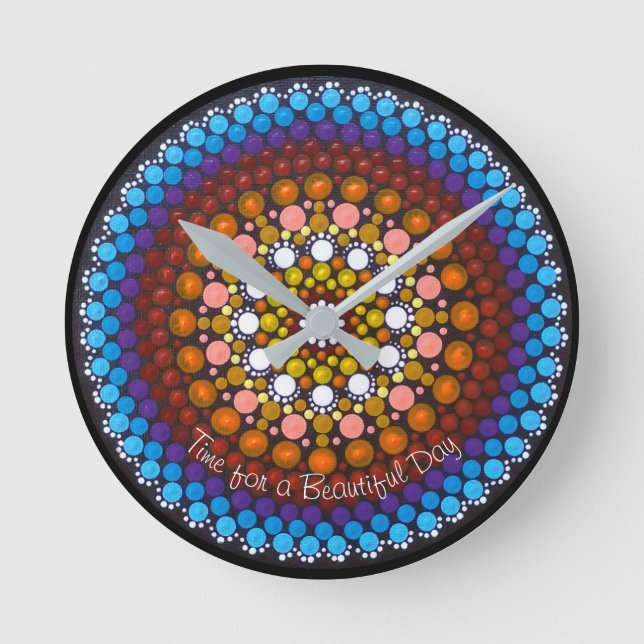 Time for a Beautiful Day Mandala Clock (Front)