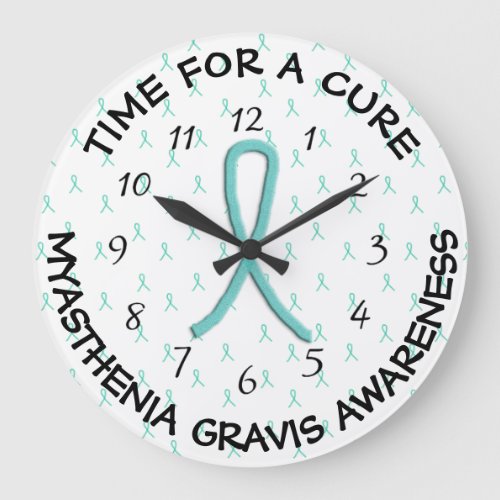 Time for a Cure Lime Green Awareness Ribbon Clock