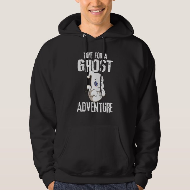 Time For A Ghost Adventure Cute Ghost Spooky Hallo Hoodie (Front)