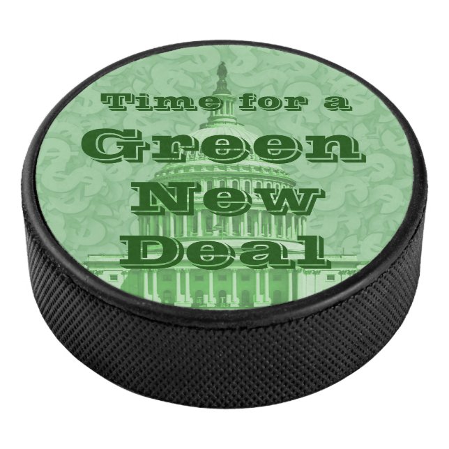 Time For a Green New Deal Hockey Puck (3/4)