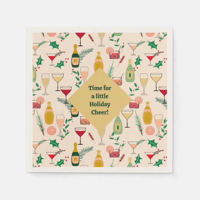 Time for a Little Cheer Holiday Party  Napkins (Front)