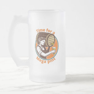 Time for a mega pint frosted glass beer mug
