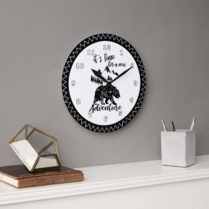 Time for a new adventure bear camper clock