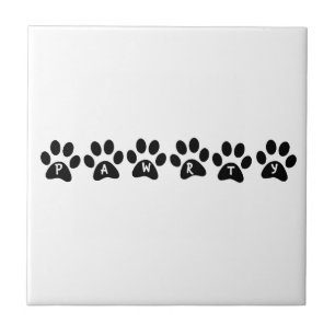 Time For a Pet PAWrty! - Paw Print Ceramic Tile