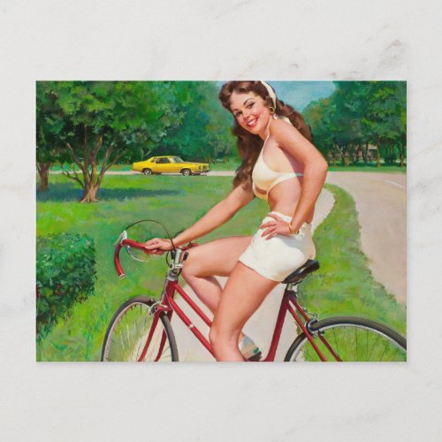 Time for a Ride _ Retro Pin_up Girl Postcard