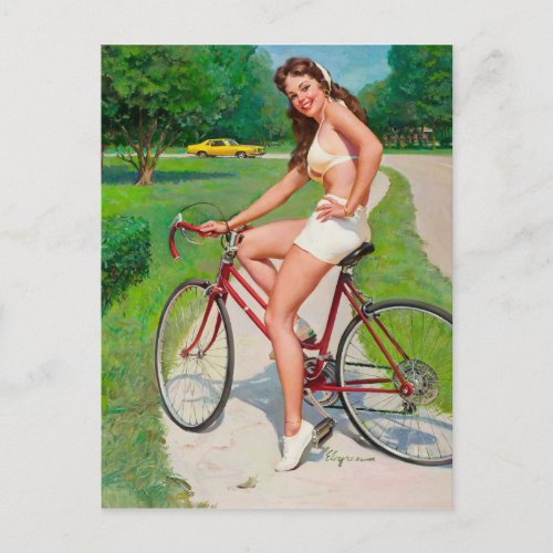 Time for a Ride _ Retro Pin_up Girl Postcard